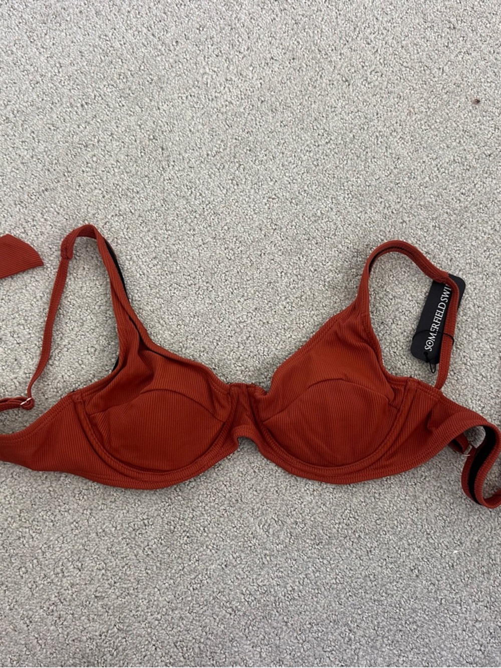 Somerfield Swim Ribbed Underwire Swim Bra - Rust